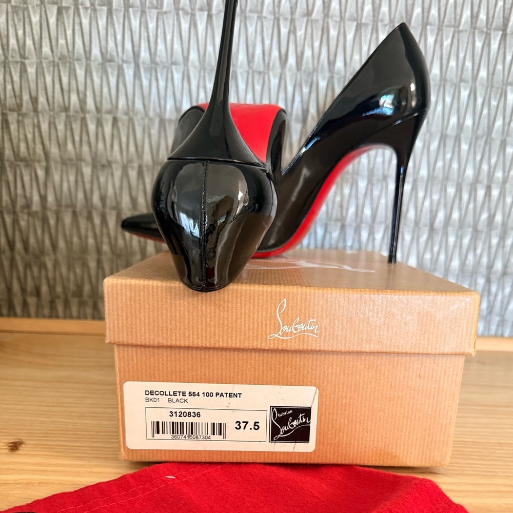 Christian Louboutin Black Patent Heels with Red Soles